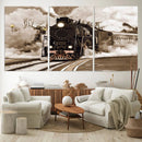 Black Steam Train Canvas Wall Art Print Steam Locomotive Art
