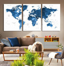 World Map Canvas Print – Framed Detailed Map of the World by MyGreatCanvas | Canvas Wall Art Prints | Photo Prints & Wall Decor