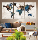 World Map Canvas Print – Framed Travel Map Wall Art for by MyGreatCanvas | Canvas Wall Art Prints | Photo Prints & Wall Decor
