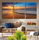 Sunset and Beach at Night Wall Art Canvas Print