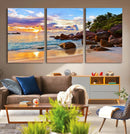 Tropical Island Beach Sunset Canvas Print