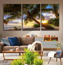 Tropical Island Sunset on the Beach Palms Wall Art Canvas by MyGreatCanvas | Canvas Wall Art Prints | Photo Prints & Wall Decor