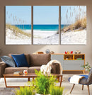 Serene Coastal Dune Path with Ocean View, 3-Panel Beach