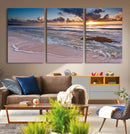 Sea Ocean Sunset Beach Wall Art Canvas Print