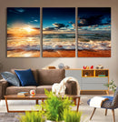 Golden Hour Sunset Over Ocean Waves Wall Art Canvas Print | by MyGreatCanvas | Canvas Wall Art Prints | Photo Prints & Wall Decor