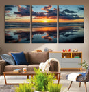 Beach Sunset Print - Stunning Ocean Canvas Artwork with