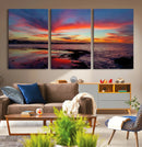 Glorious Sunset on The Beach Wall Art Canvas Print