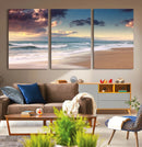 Cloudy Weather Beach Sunset Canvas Print | Sunrise Wall Art