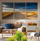 Ocean Beach Dark Clouds Wall Art Canvas Print