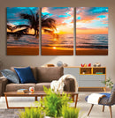 Palm Tree Sunset On The Beach Wall Art Canvas, Framed Palm by MyGreatCanvas | Canvas Wall Art Prints | Photo Prints & Wall Decor