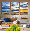Sunset On The Ocean Wall Art Canvas Print
