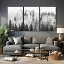 Forest Wall Art Print | Foggy Pine Forest Canvas Wall Art -