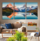 Landscape Mountain and Lake View Wall Art Canvas Print