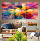Blazing Vibrant Colors Cloud Wall Art Canvas Print