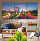 Dallas City Lights Large Wall Art Dallas Cityscape Canvas