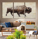 Buffalo Wall Art, Western Bison Canvas Print, Rustic Buffalo