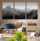 Everest Himalaya Mountain Peaks Black & White Triptych