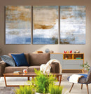 Blue Multi Panel Abstract Wall Art Canvas, Abstract Blue and
