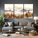 Abstract Mountain Wall Art | Misty Mountain Forest and