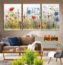Colorful Wildflower Canvas Wall Art - Vibrant Floral