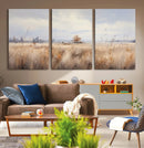 Golden Fields Wall Art Print Canvas – Serene Landscape of