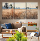 Golden Fields Canvas Wall Art Print – Serene Landscape of