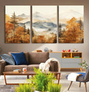 Golden Autumn Forest Wall Art Canvas | Mountain Landscape