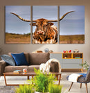Texas Longhorn Wall Art Print, Framed Longhorn Cow Wall Art