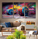 Abstract Graffiti Barbell Canvas Wall Art – Urban Fitness