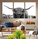 Longhorn Canvas Print, Bighorn Cow Wall Art Canvas Print