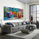 Fitness Gym Barbell Graffiti Wall Art Canvas Print