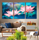 Pink Lotus Flower Canvas Wall Art | Vibrant Floral Wall