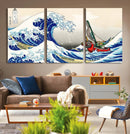 Katsushika Hokusai Kanagawa Giant Wave Wall Art Canvas Print