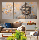 Abstract Buddha Statue Wall Art Canvas Print - Modern
