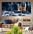 Whiskey Ice Wall Art Canvas Print