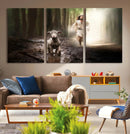Jesus Canvas Wall Art - Jesus Running After Lost Lamb,