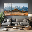 Vintage Old Barn Field Wall Art Canvas Print for Farmhouse