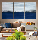 Navy Blue Abstract Wall Art Canvas Print