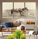 Cowboy Wall Art - Western Horse Canvas Print - Vintage