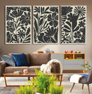 Modern Botanical Wall Art - Floral Black and White Canvas