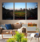 PNC Park Evening Game Triple Canvas Wall Art - Pittsburgh