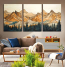 Rustic Wood Mountain Wall Art Print | Triptych Giclee Print by MyGreatCanvas | Canvas Wall Art Prints | Photo Prints & Wall Decor