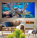 Underwater Sea Turtle Wall Art Canvas Print – Vibrant Ocean