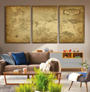 Vintage Game of Thrones Map Wall Art | Westeros and Essos