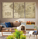 Vintage Middle Earth Map Wall Art Canvas – Lord of the Rings