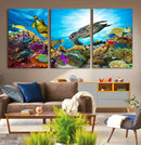 Colorful Coral Reef and Sea Life Turtle Canvas Print, by MyGreatCanvas | Canvas Wall Art Prints | Photo Prints & Wall Decor