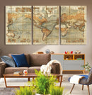 Push Pin World Map Canvas Print – Travel Tracker Wall Art