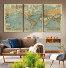 Push Pin World Map Canvas Print – Travel Tracker Wall Art