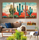 Colorful Cacti Wall Art – Framed Vibrant Succulent Canvas by MyGreatCanvas | Canvas Wall Art Prints | Photo Prints & Wall Decor