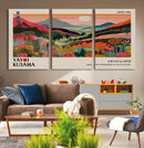 Yayoi Kusama Landscape Canvas Print, Vibrant Floral Mountain by MyGreatCanvas | Canvas Wall Art Prints | Photo Prints & Wall Decor